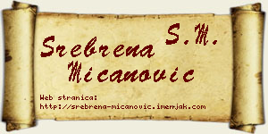 Srebrena Mićanović vizit kartica